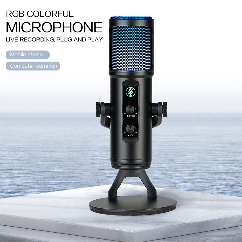 MIC USB thu âm chuyên nghiệp Livestream kèm đèn RGB chất lượng cao ZX-776