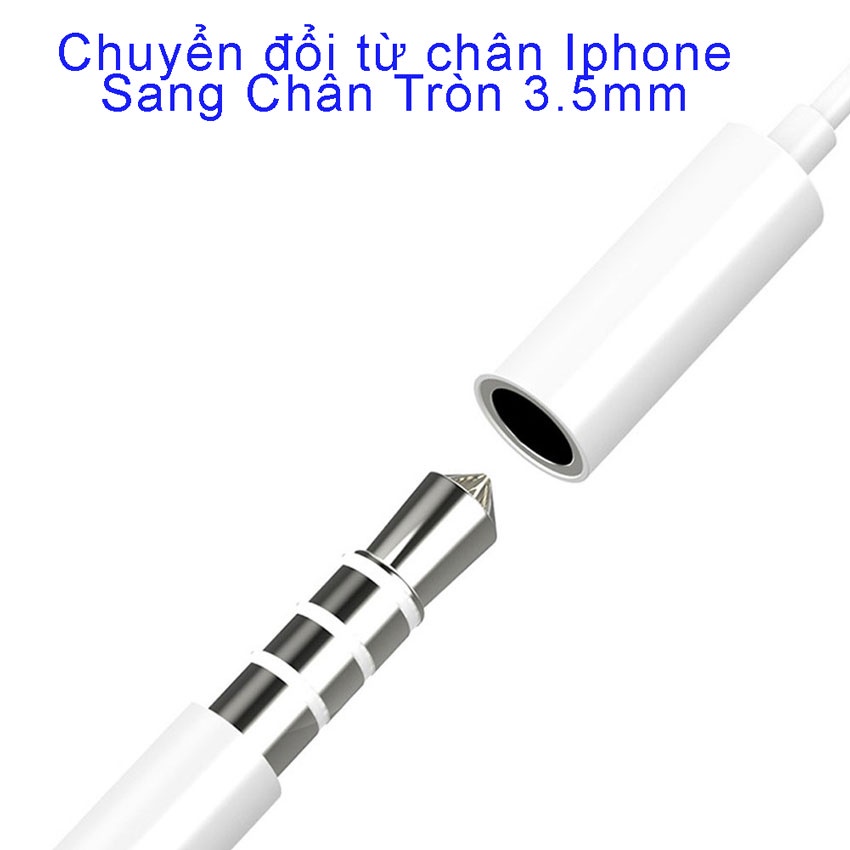 Rắc chuyển tai nghe 1 cổng lightning ra 2 cổng 3.5mm